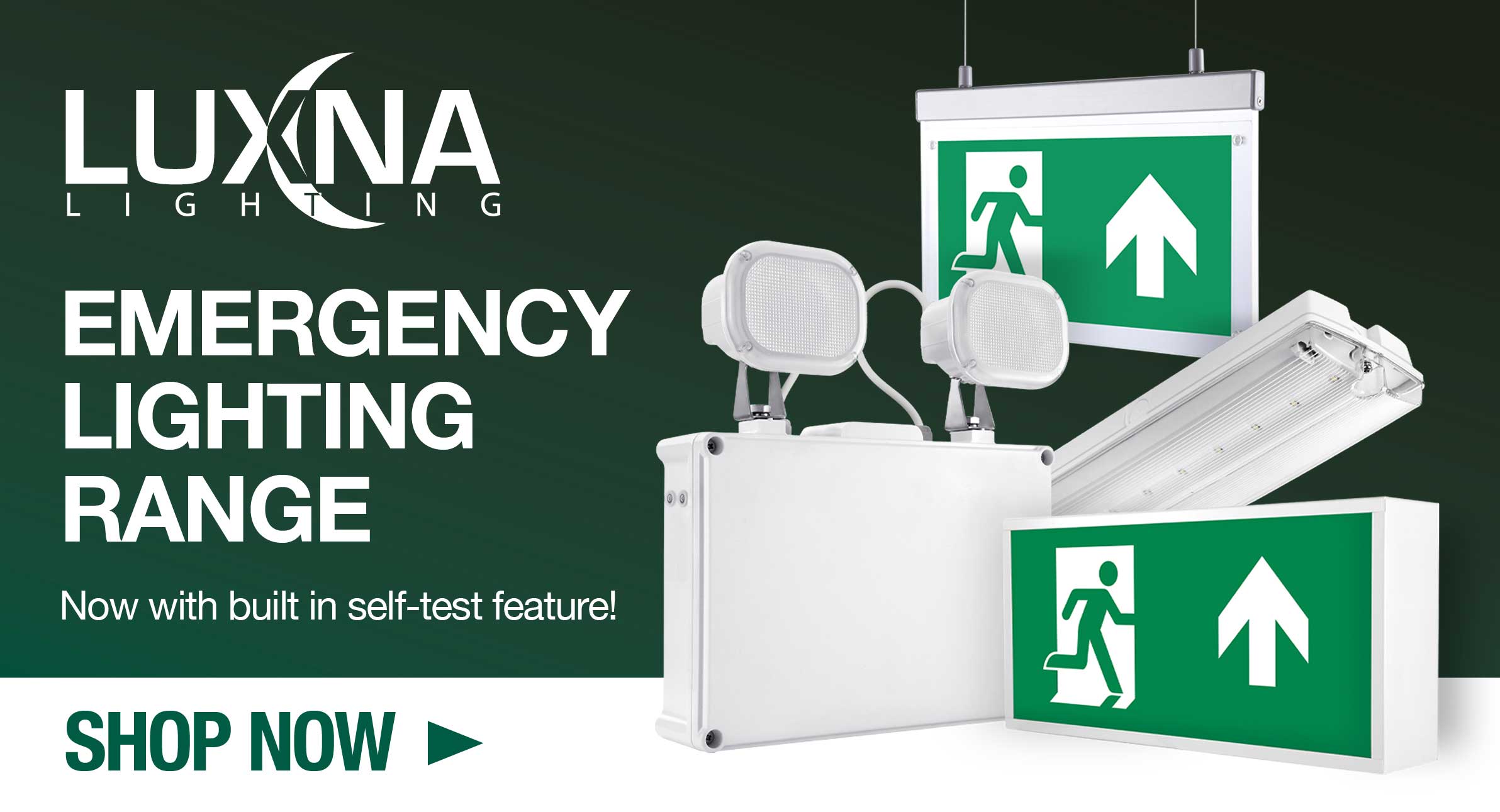 Luxna Emergency Lighting Range with Self Test